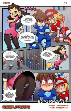 Mega Man fodendo a vilã gostosa