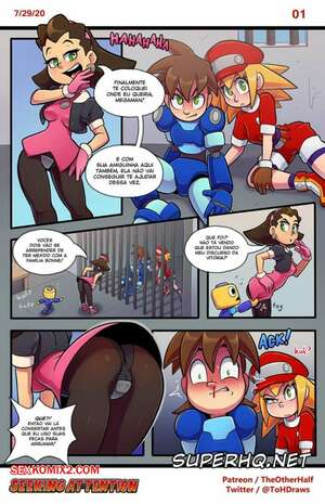 Mega Man fodendo a vilã gostosa