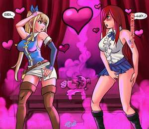 Lucy e Erza. Amigas Lésbicas